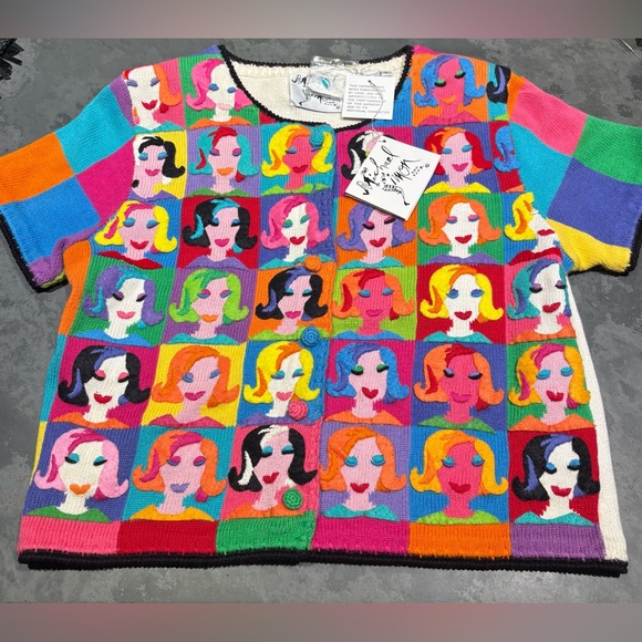 Vintage Michael Simon Pop Art Cardigan - Picture 2 of 7